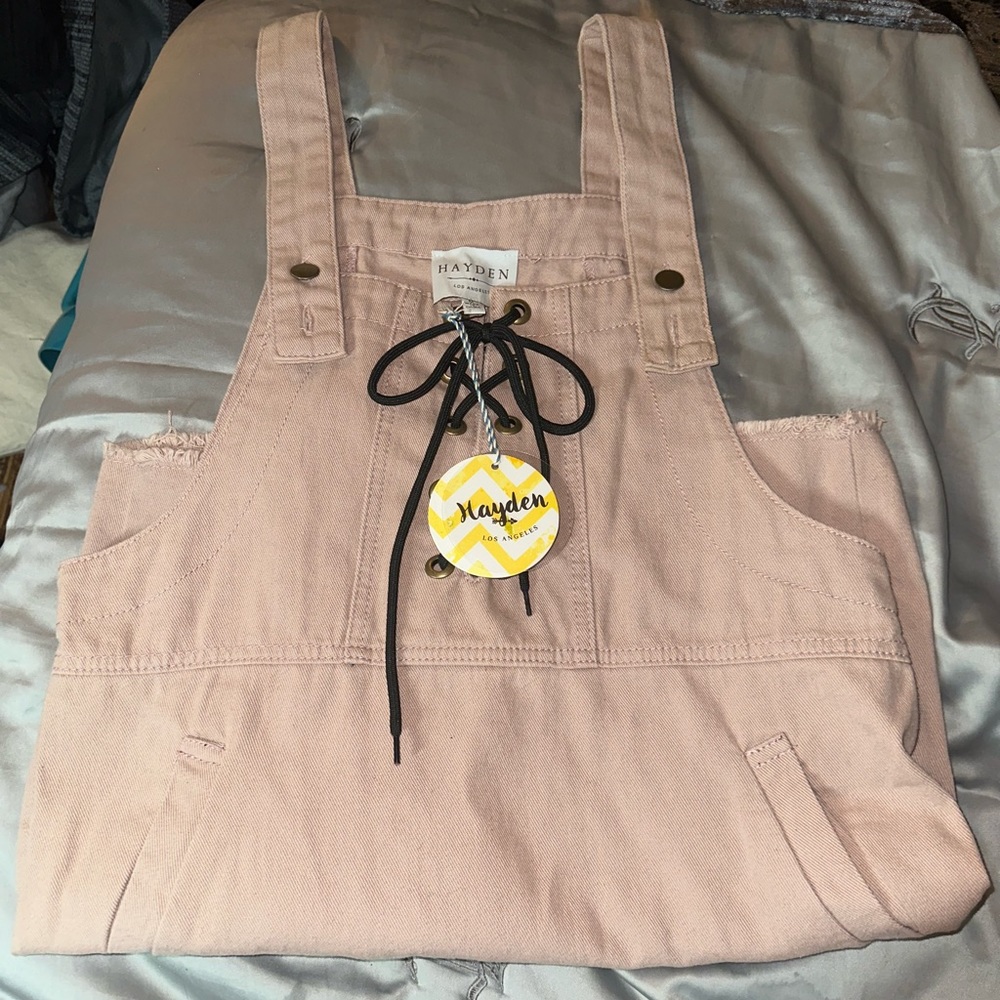Hayden Los Angeles  blush pink overall dress